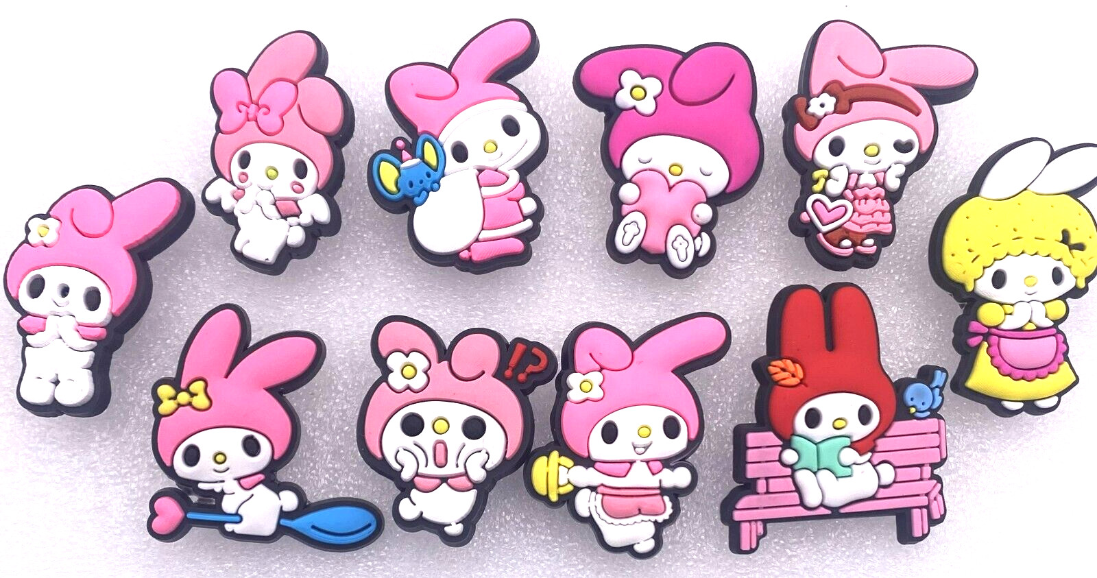 (Qty 10) JIBBITZ - SANRIO HELLO KITTY Flexible PVC Shoe Charms for Crocs (05/84)