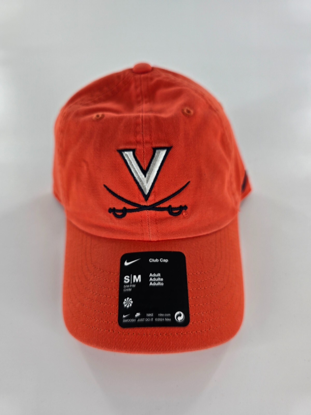 Nike University Of Virginia Club Cap New Size S/M New Adult Orange Blue Hat