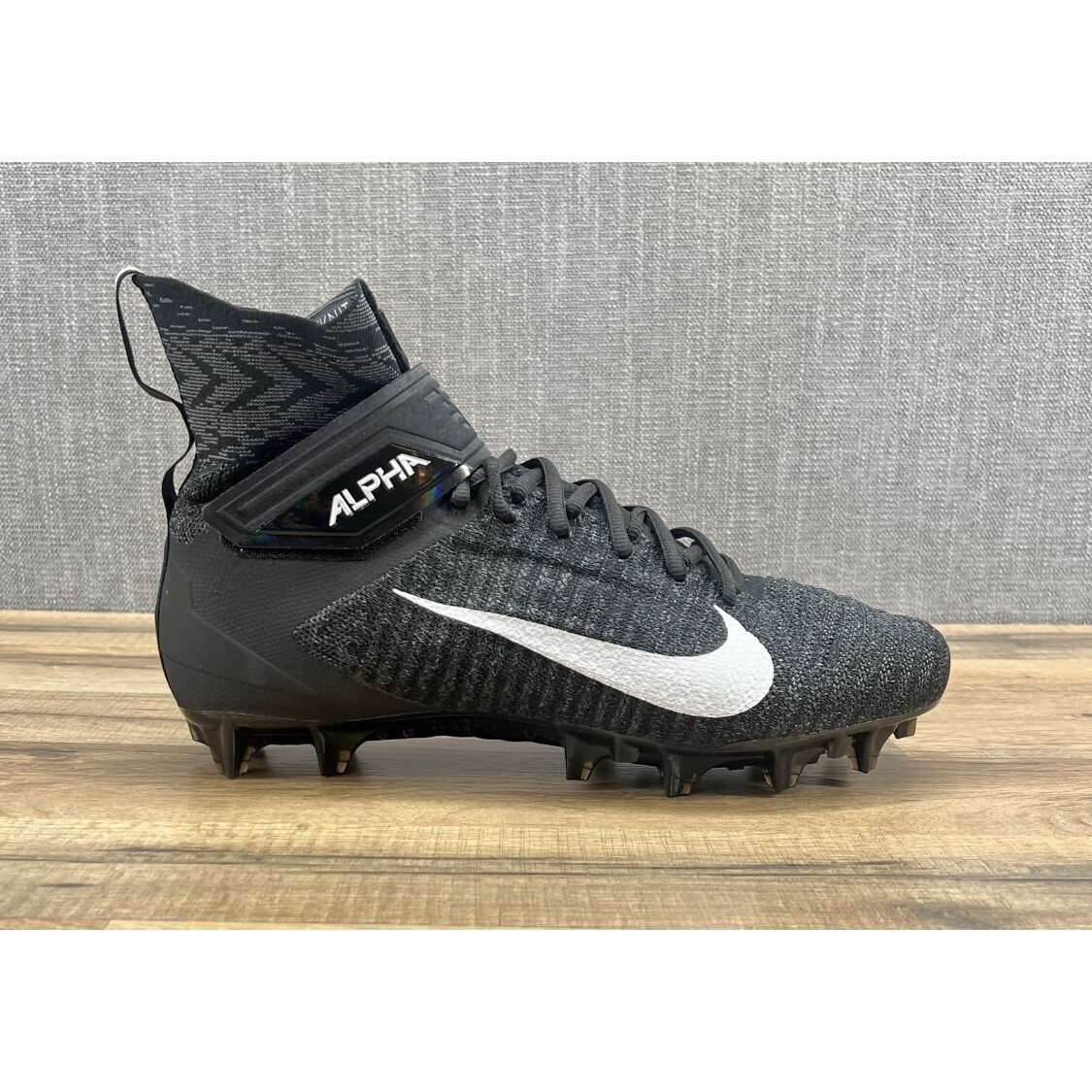 Nike Alpha Menace Elite 2 WD P FlyKnit Black White BV3298-001 Men's Sz 14.5 Wide