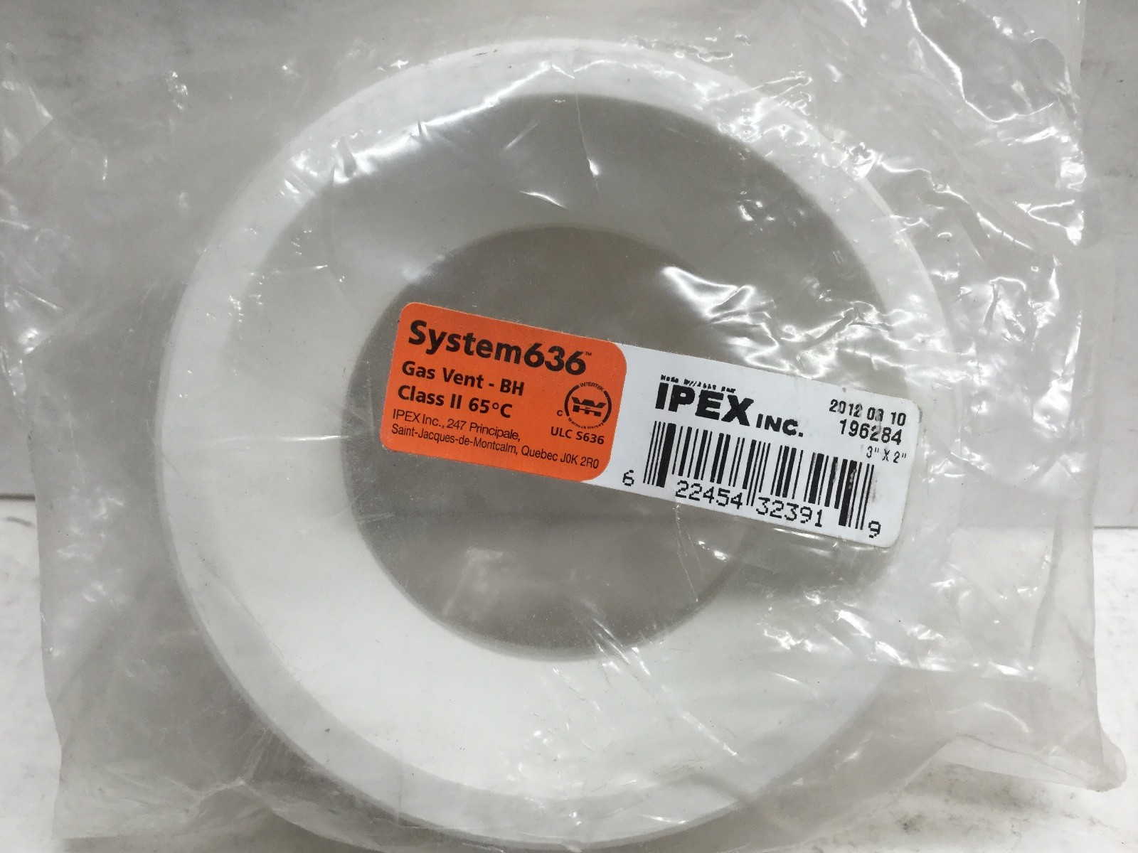 IPEX Inc Flue Gas Venting Reducer Bushing 3” X 2” SP X H System636 196284