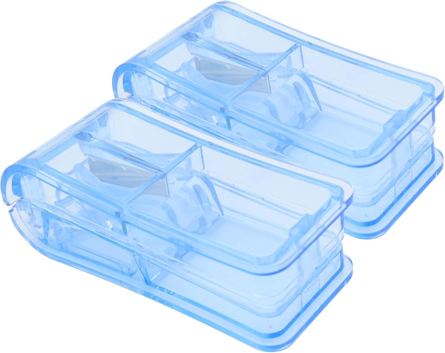 Pill Cutter, Splitter, Organizer for Pills/Supplement/Medication 2 Pcs (Blue)