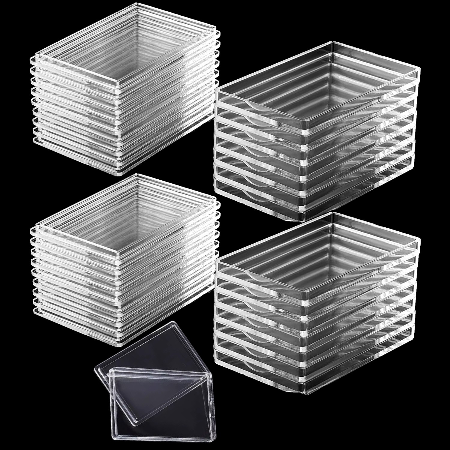 50 Lots 1.97x1.14in Clear Acrylic Silver Bar Holder Storage Case For One Troy Oz
