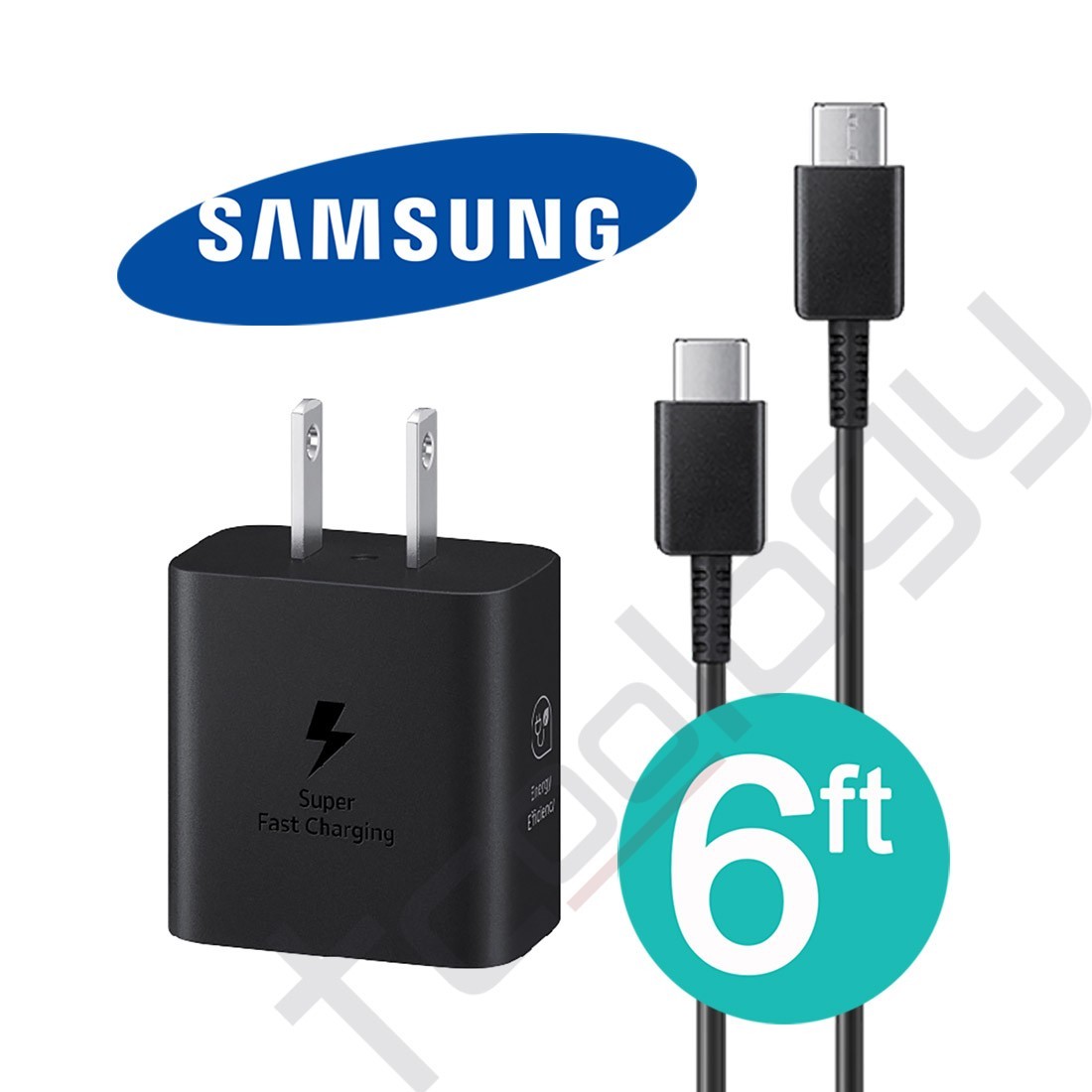 Original Samsung Galaxy S26 S25 Super Fast 25W USB-C Power Adapter & 6 ft. Cable