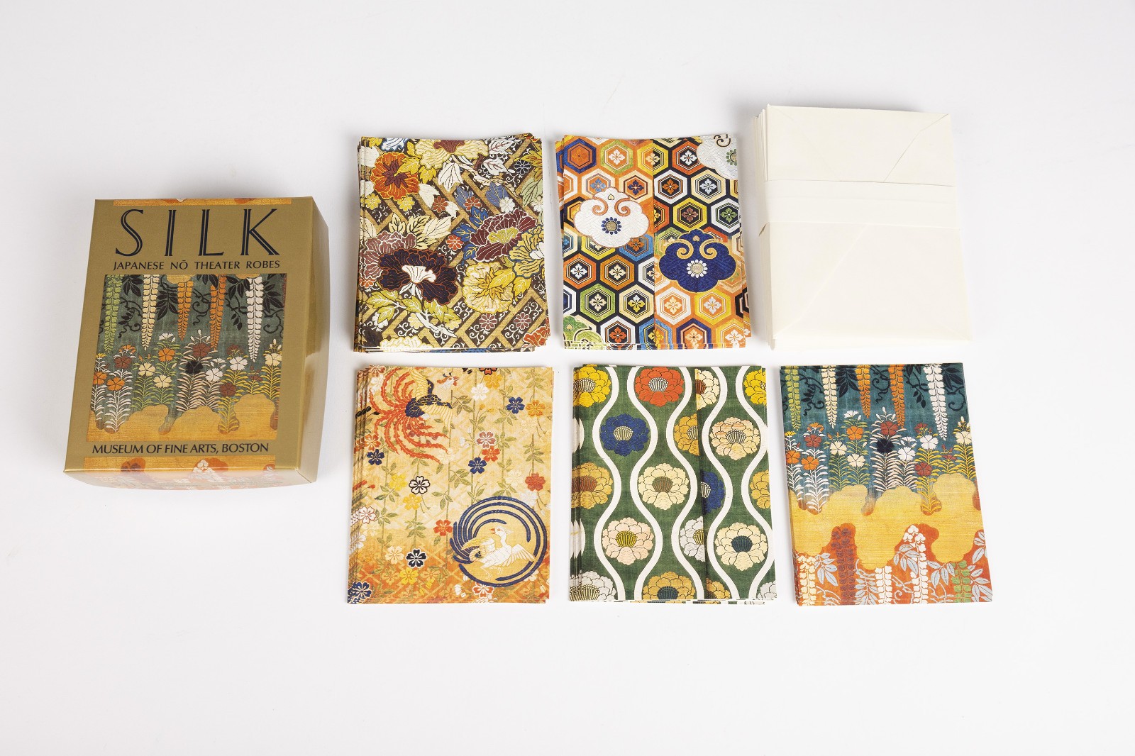 NEW Boxed Set 30 Notecards Envelopes Silk Japanese No Theatre Robes Boston MFA