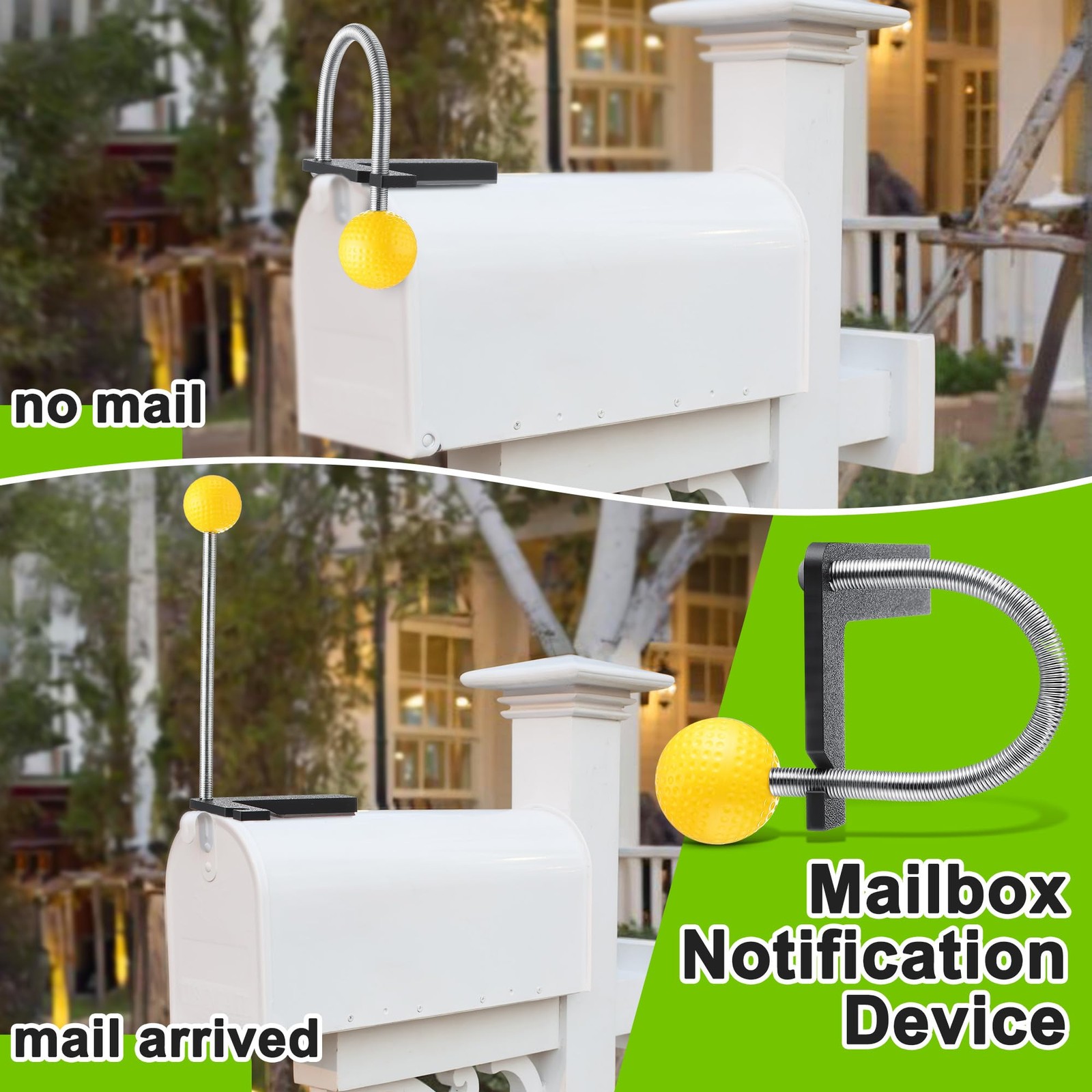 2 Pack Mailbox Notification Device, Mail Arrival Indicator Device, Mailbox Alert