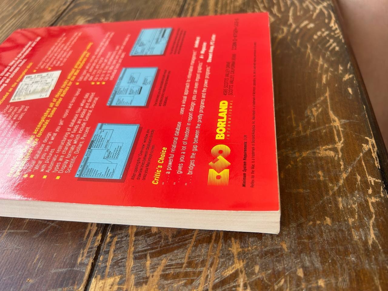 Borland Reflex for the Mac Version 1.0 User Manual Vintage 1986