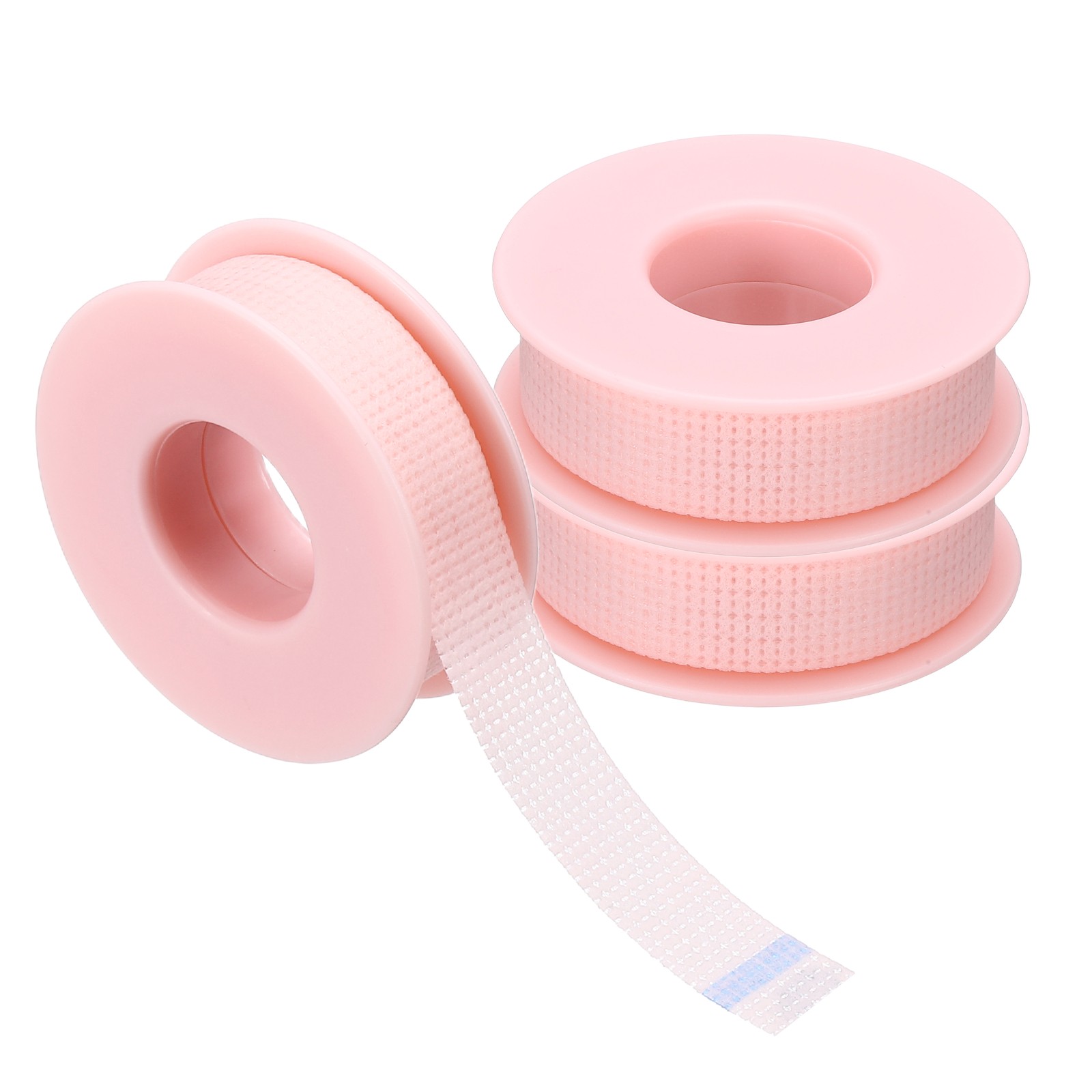 0.5in x 4.9yd Eyelash Tape, 3 Rolls Eye Lash Tape Silicone Breathable, Pink