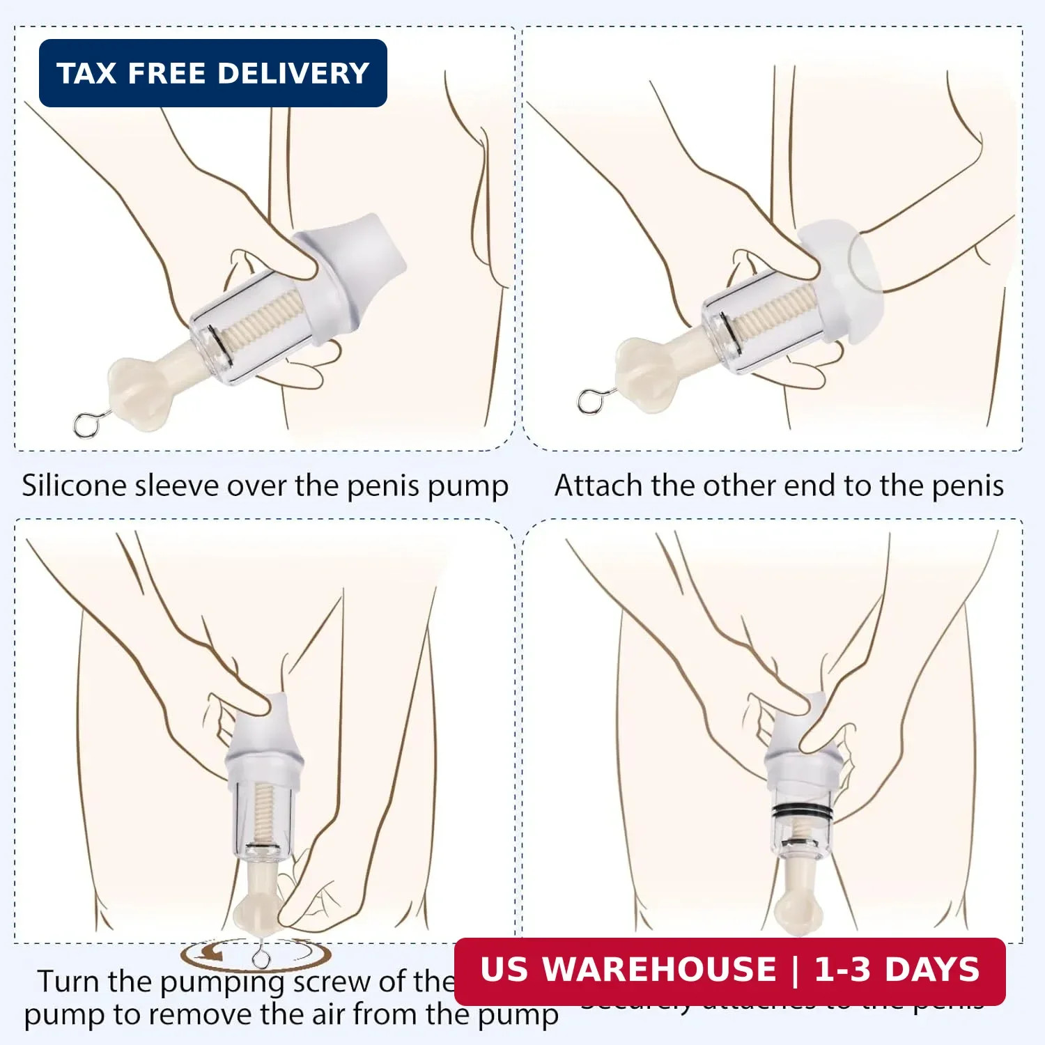 White penile Traction Device Effective penile Enlargement Stretching Exercise