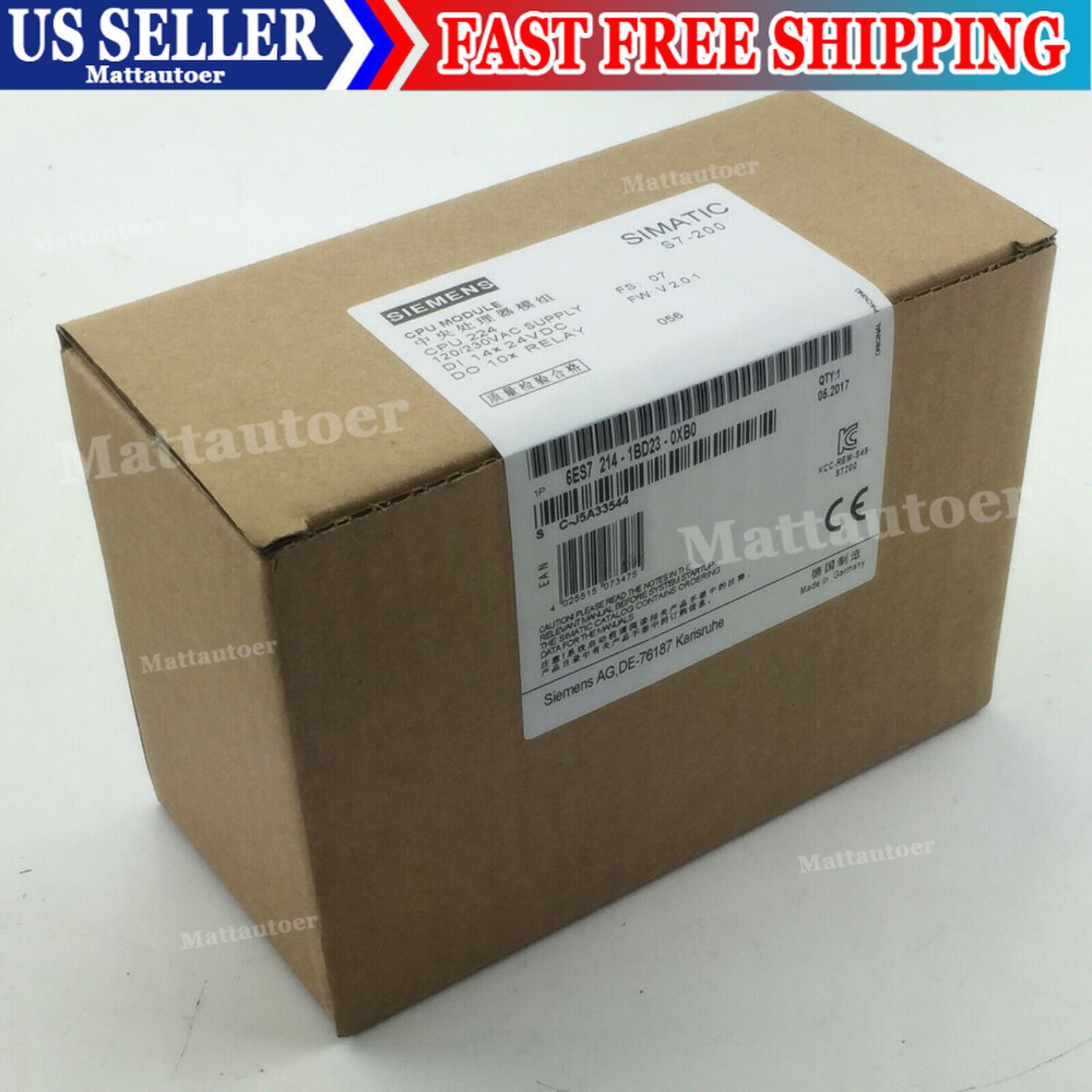 NEW SIEMENS 6ES7 214-1BD23-0XB0 6ES7214-1BD23-0XB0 CPU Module Made In Germany