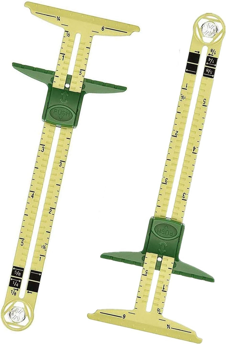 2Pcs 5 in 1 Handy Sliding Sewing Gauge Quilting Tools for Beginner Work as T-Gau
