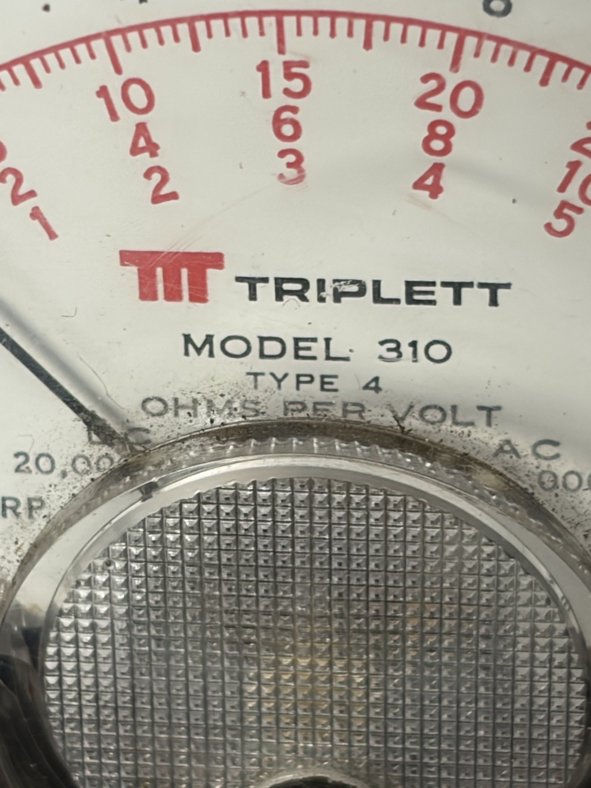 Triplett Model 310 Type 4 Volt Ohm Meter with Case, Probes and Instructions
