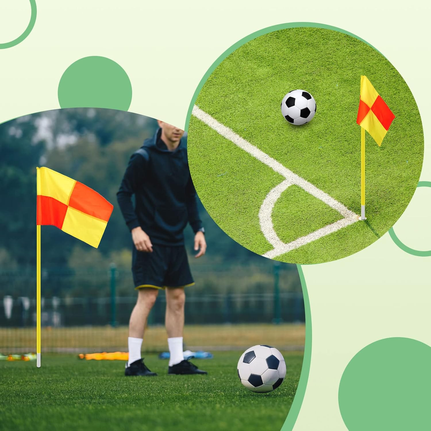 4 Pcs Replacement Soccer Corner Flags Referee Flags Portable Big Square Playing