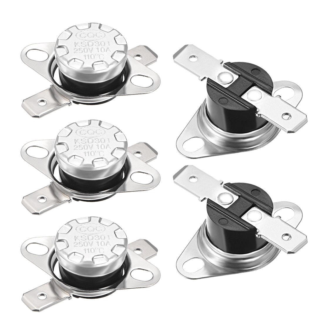 Temperature Control Switch Thermostat 110°C 10A N.C 6.3mm Pin 5pcs