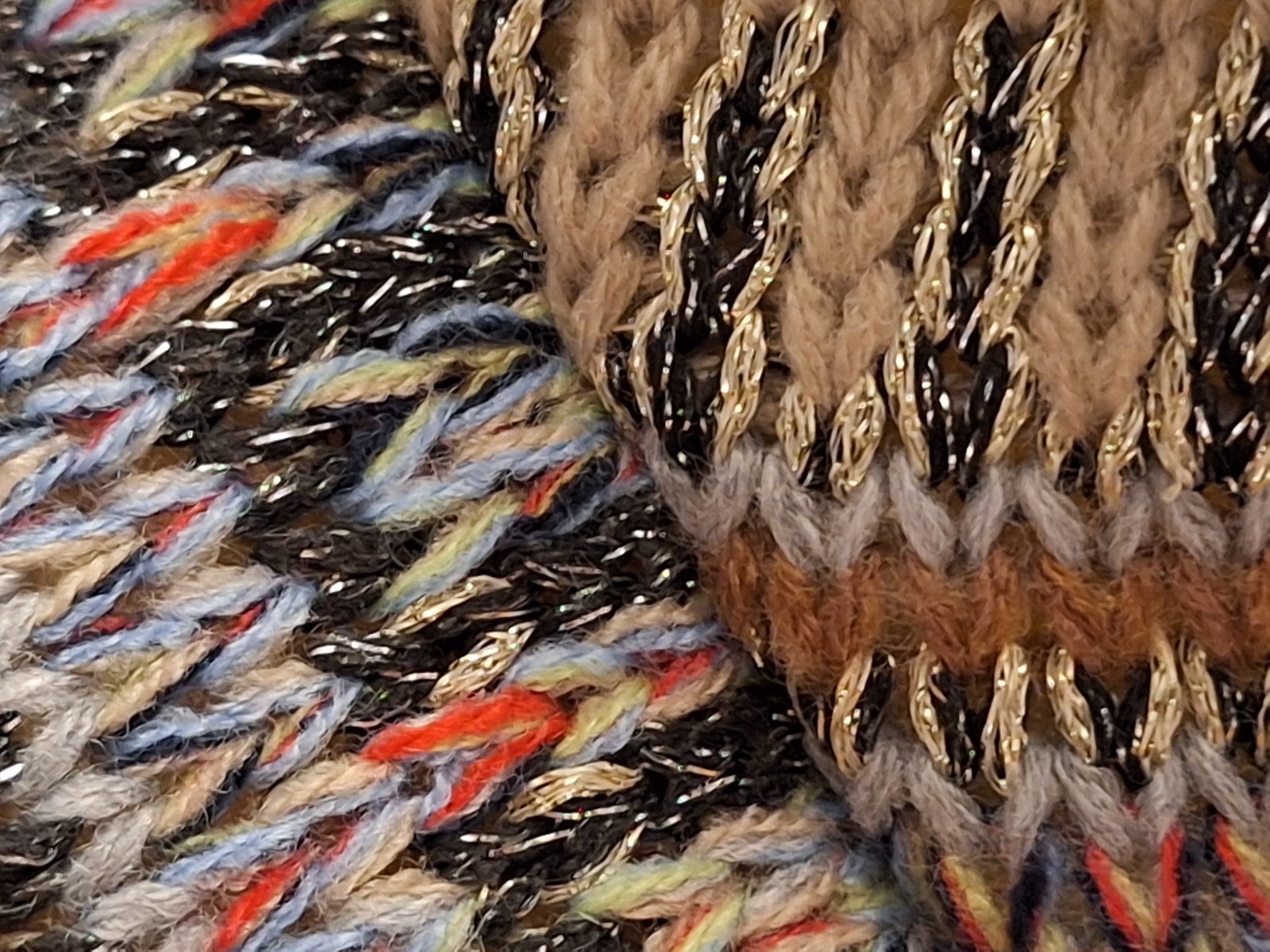 St John's Bay Booties Fur Lined Multicolored Woven Rubber Bottom MED NEW