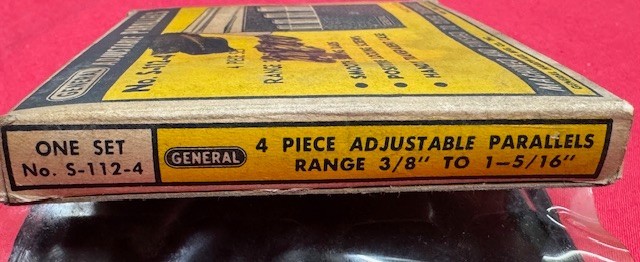 General Tools No. S-112-4 Adjustable Parallel Set, 3/8-1-5/16" Old Inventory