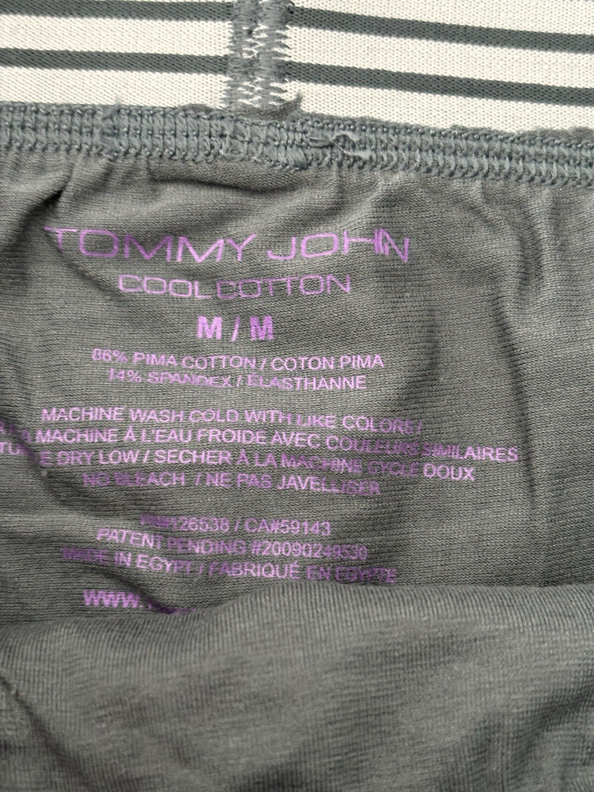 NEW Men's Tommy John Cool Cotton Trunk Size Medium Slate Grey NWT