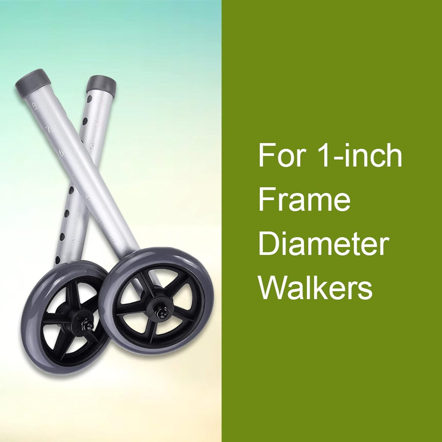 Mckesson Universal Walker Wheels, Adjustable, 5 in Caster Wheels, 1 Pair
