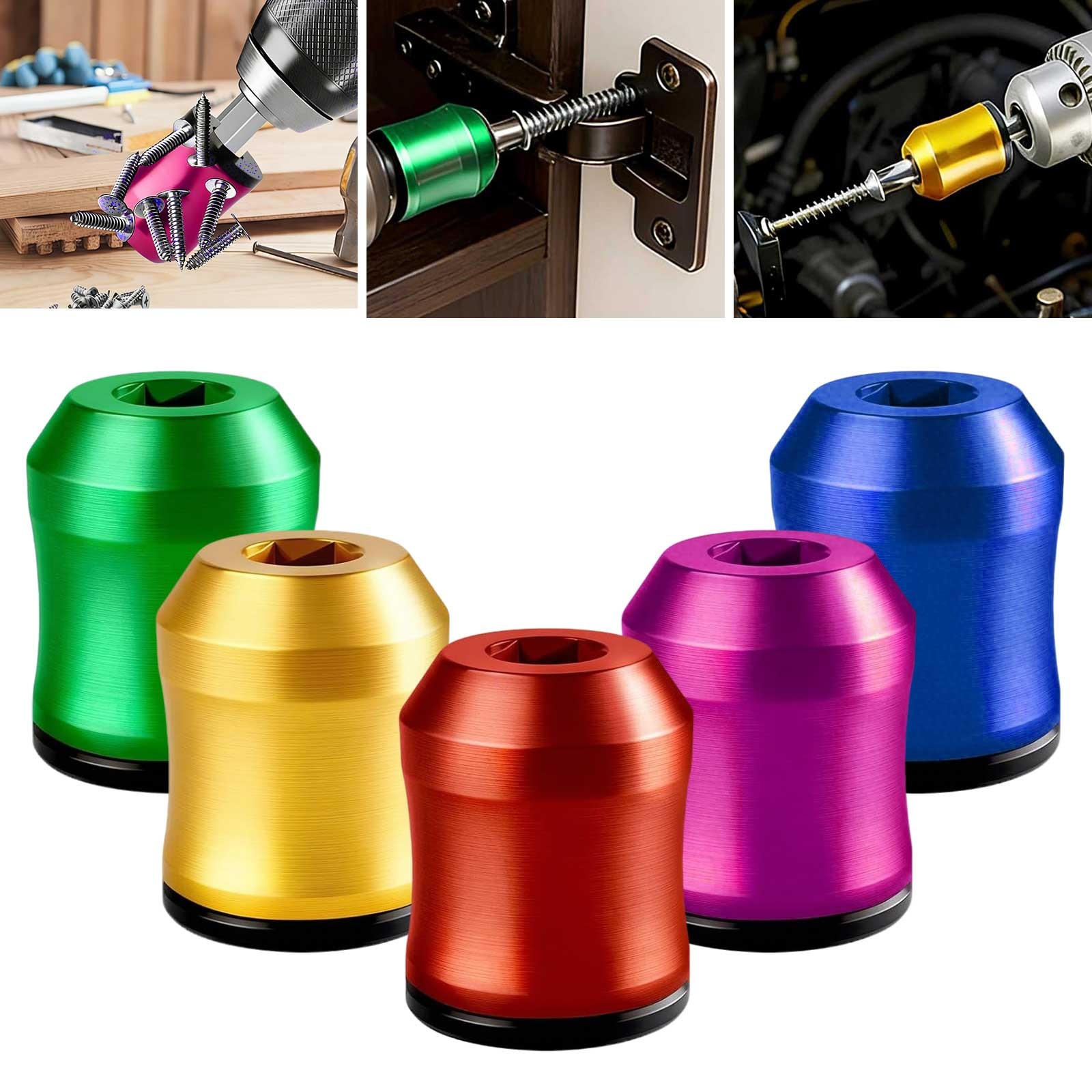 5PCS Magnetic Screw Ring Holder for 1/4" Hex Shank Strong Screwdriver Power Bits