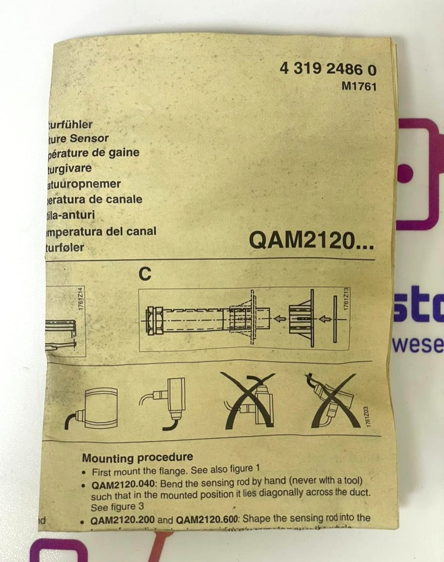 SIEMENS QAM2120.600 Duct Temperature Sensor