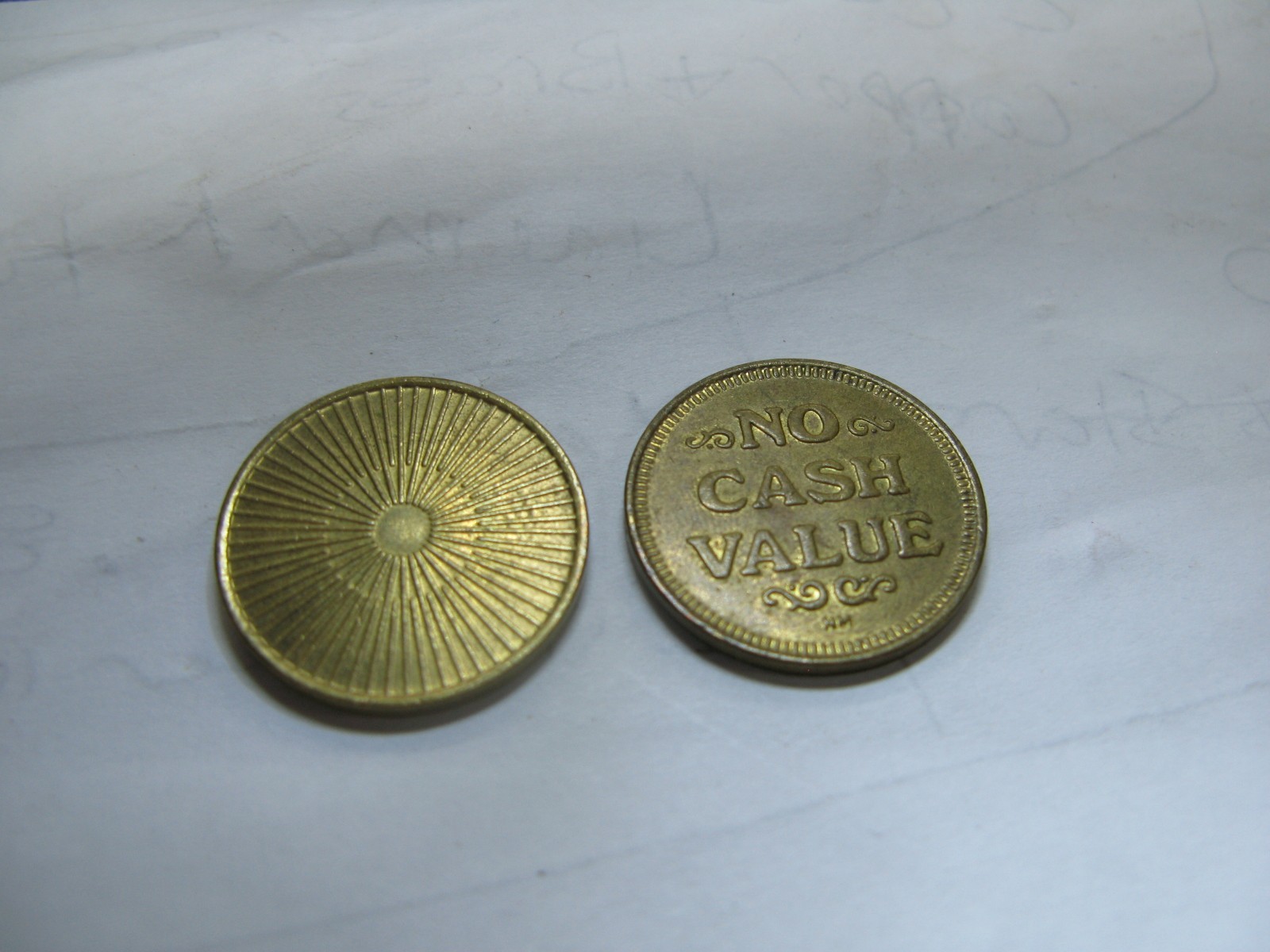 .900 Star Burst Pattern Tokens 246 Brass Tokens Used Tokens Token Lot
