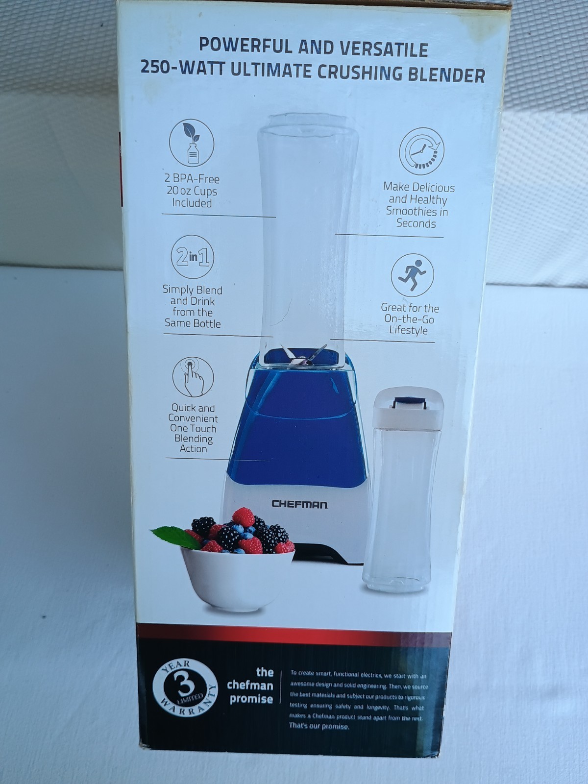 CHEFMAN Ultimate Personal Blender Model R18J-BLUE New