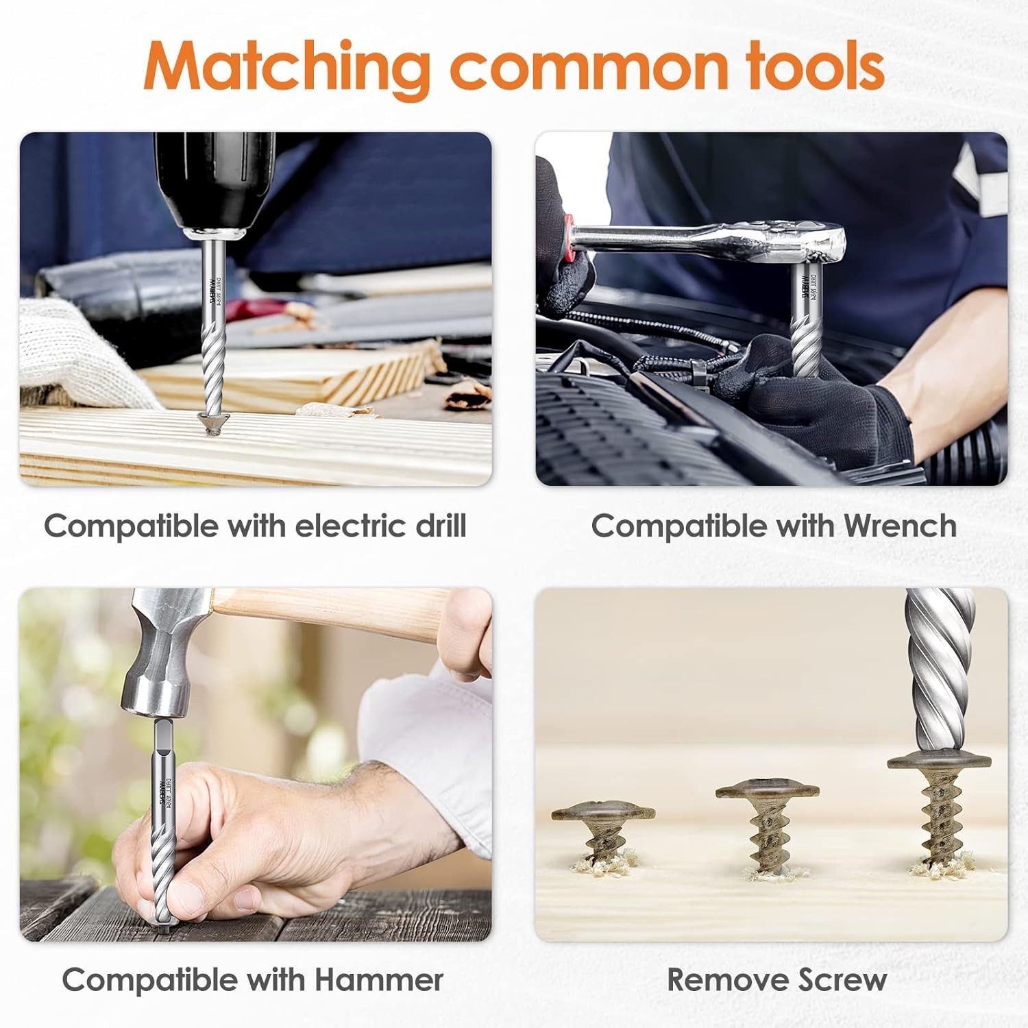 High-Quality CR-MO Bolt Extractor Set - Easy Out for Stripped & Broken Screws