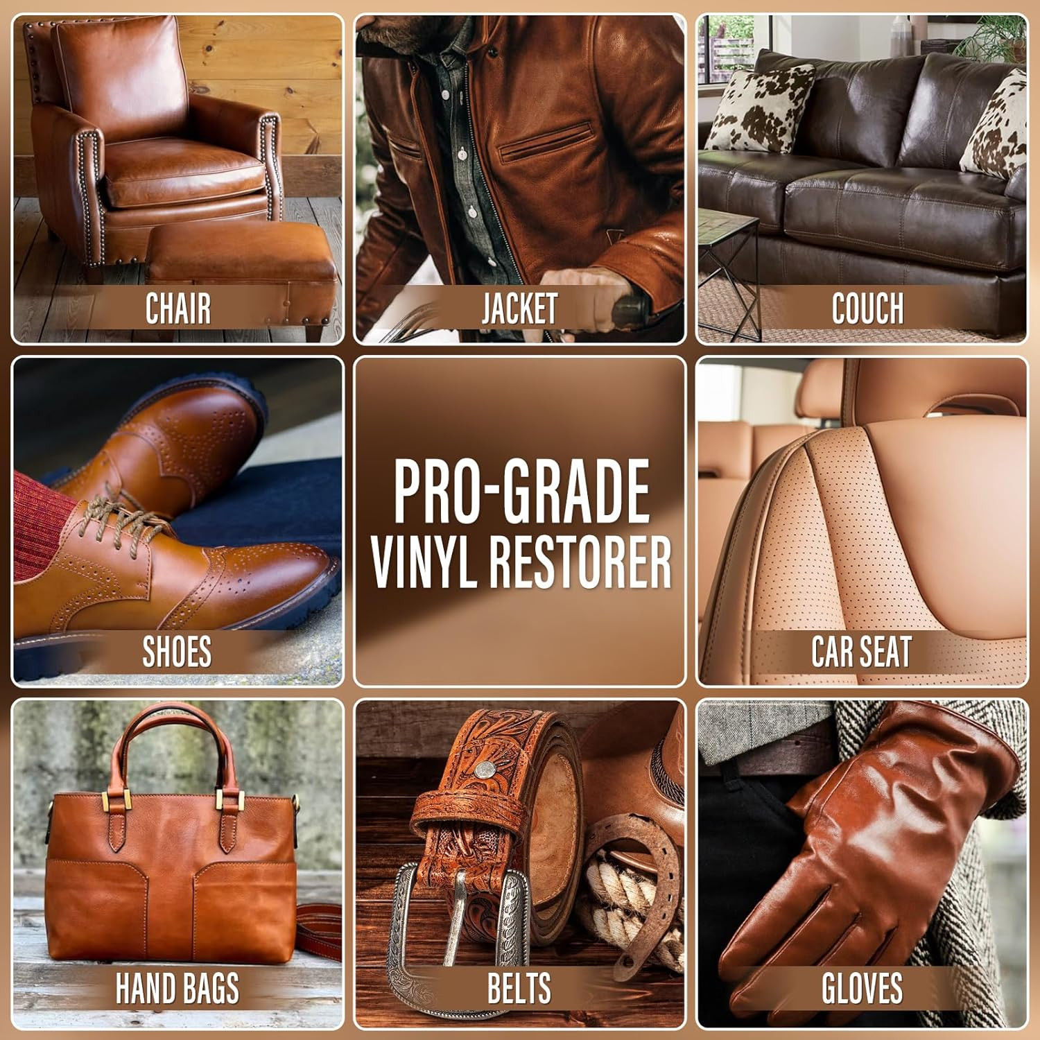 KIKYO Brown Leather Repair Kit, Faux Leather Chair & Couch Repair Kit