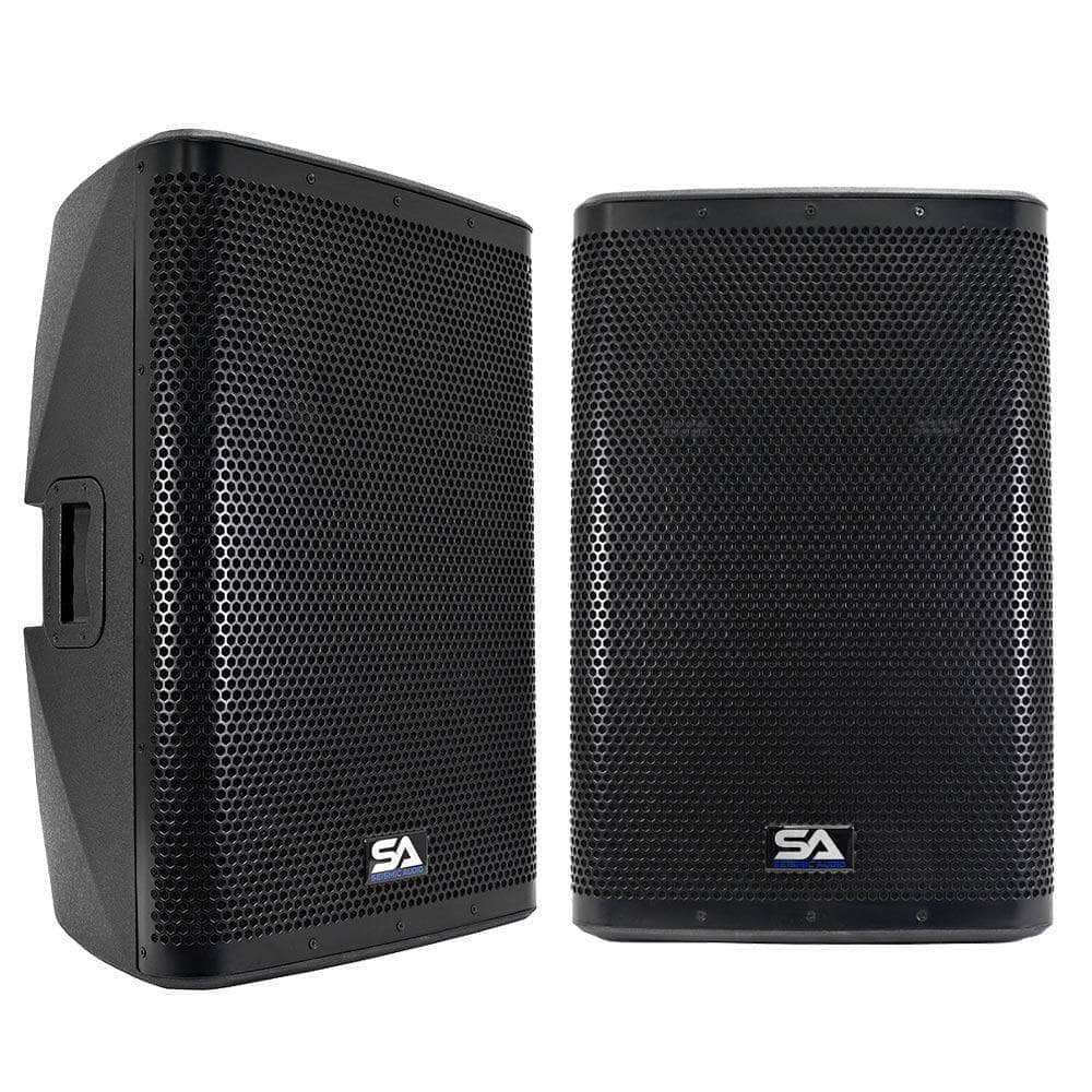 Fury12 Pair Powered 12" 1000W PA DJ Speakers Bluetooth DSP Mixer Class D Amp