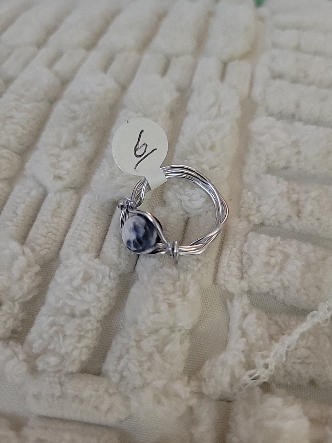 Silver Blue Sodialte Gemstone Ring Size 6 Beautiful Handmade Crystal Ring