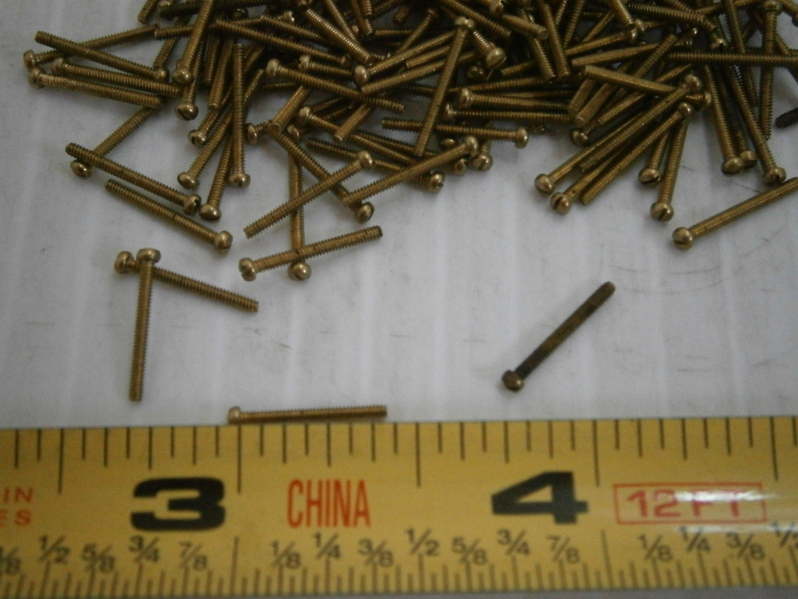 Machine Screws 00-90 x 7/16 Slot Head Fillister Brass Lot of 25 #2133