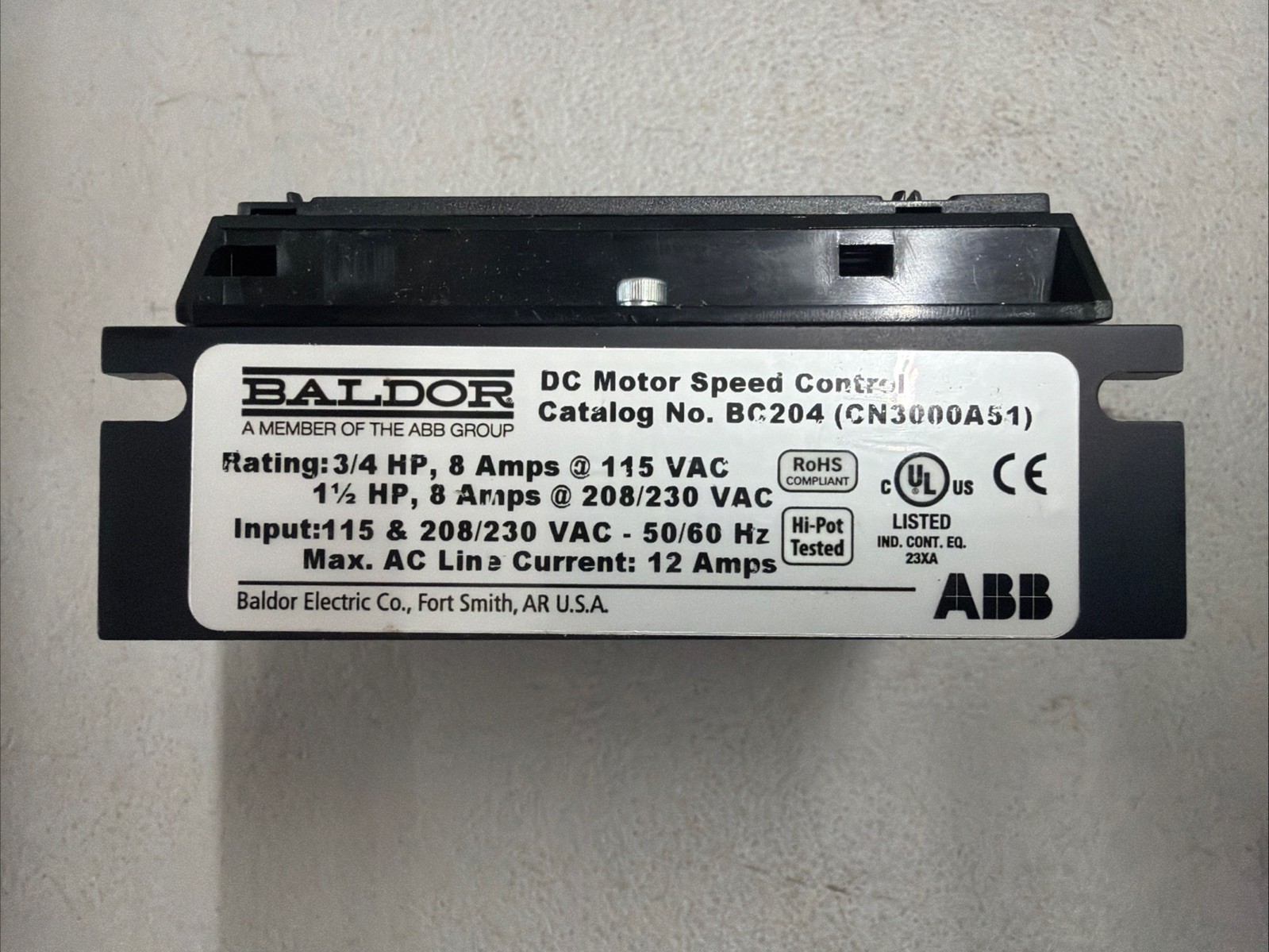 ABB Baldor BC204 CN3000A51 DC Motor Speed Control