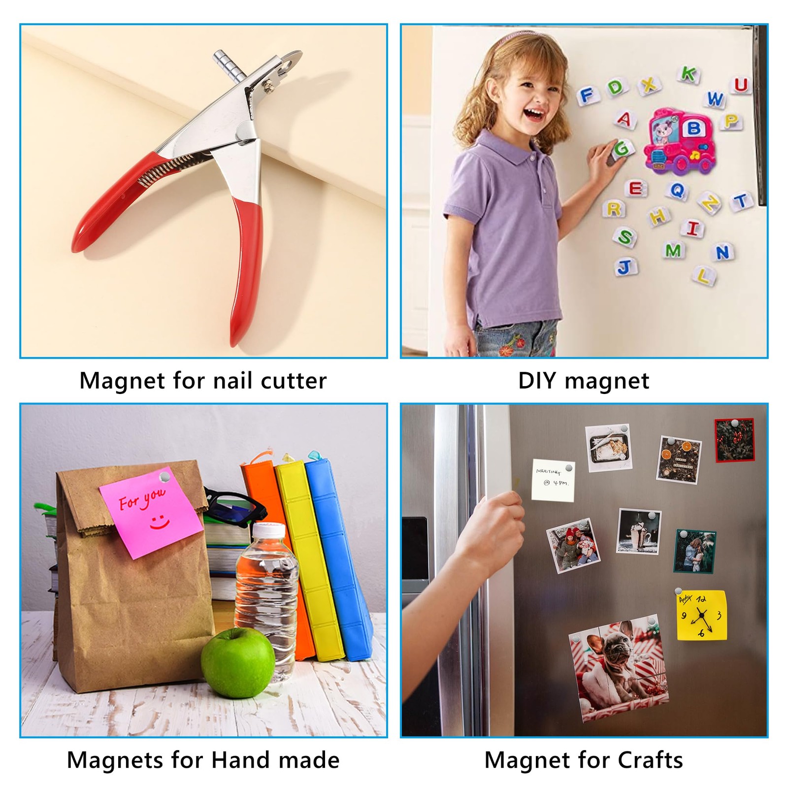 400Pcs Tiny Magnets, 4 Different Size,Small Magnets, Mini Fridge Magnets,Diy