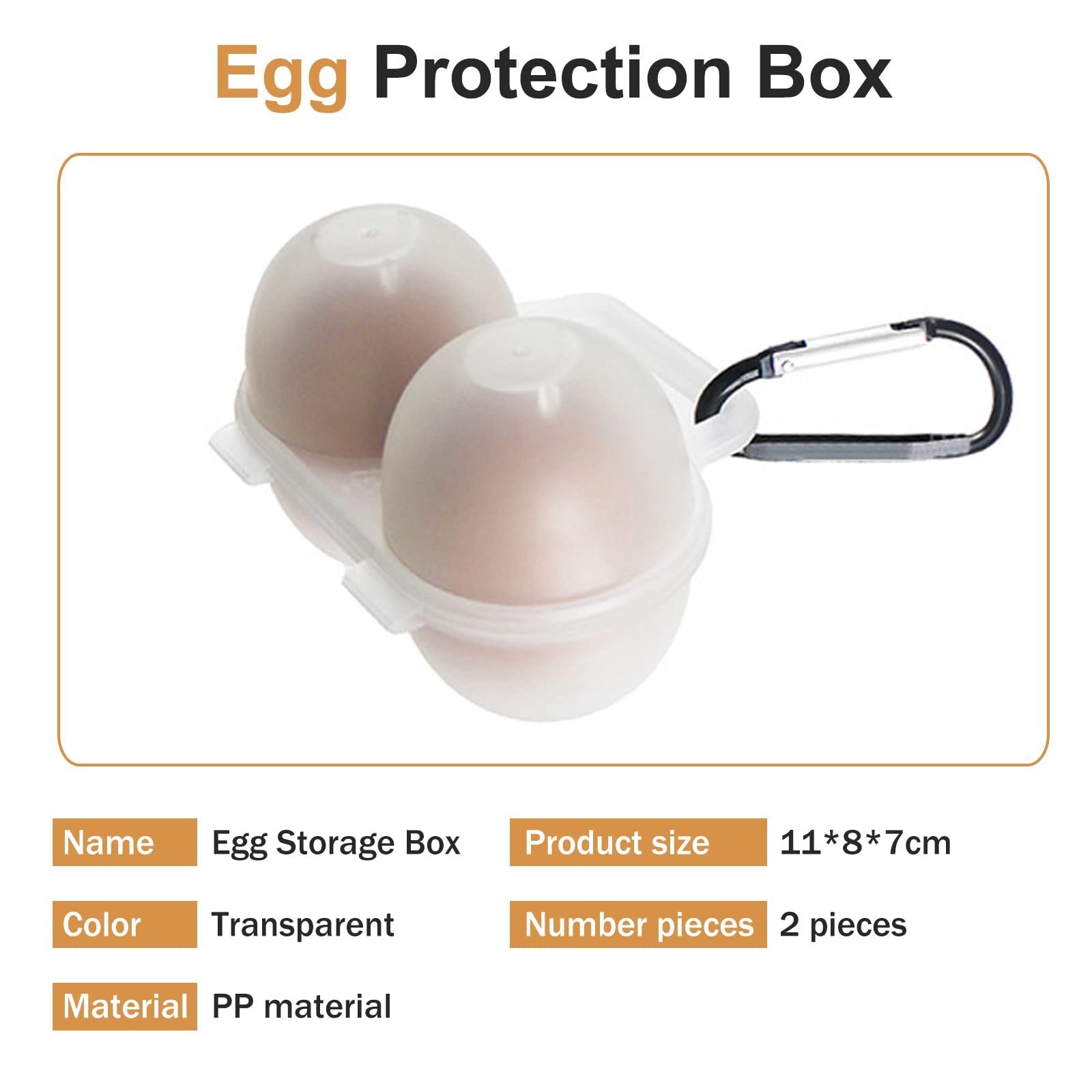 RoseFlower 2 Girds Egg Holder Container, Plastic Egg Storage Box Leakproof Sh...