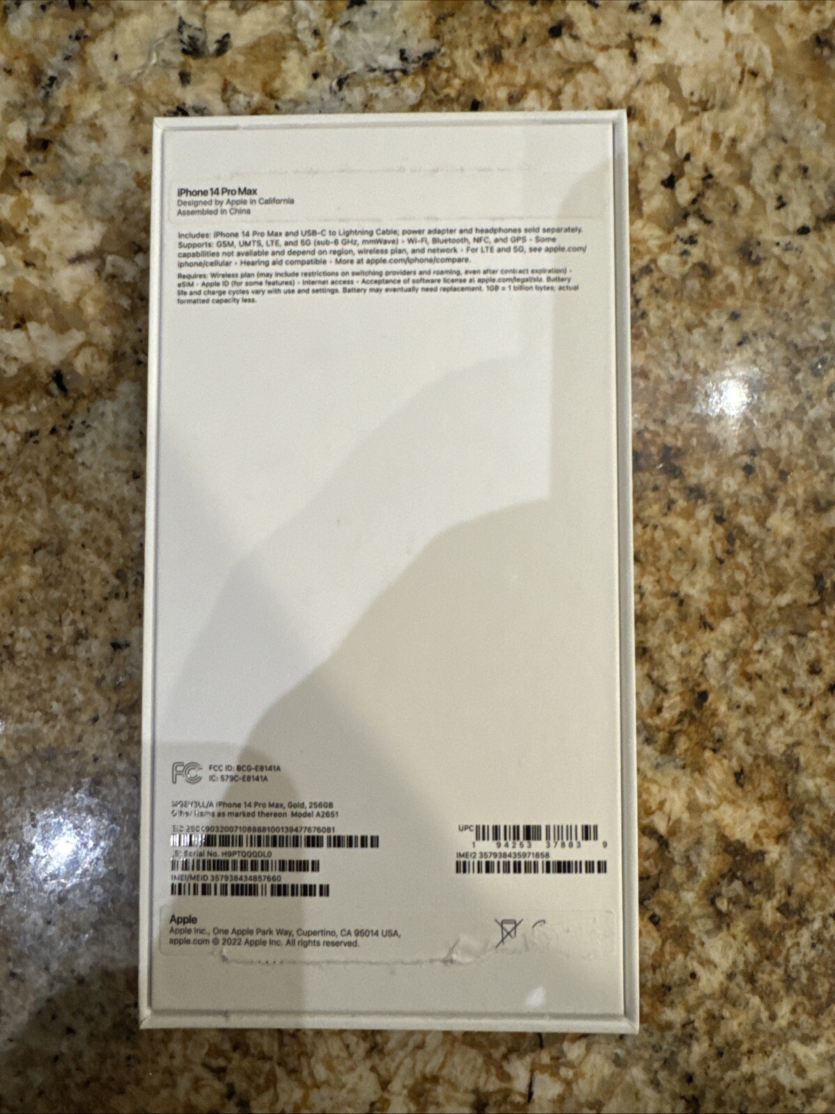 Original Box for Apple iPhone 14 PRO GOLD-Box Only