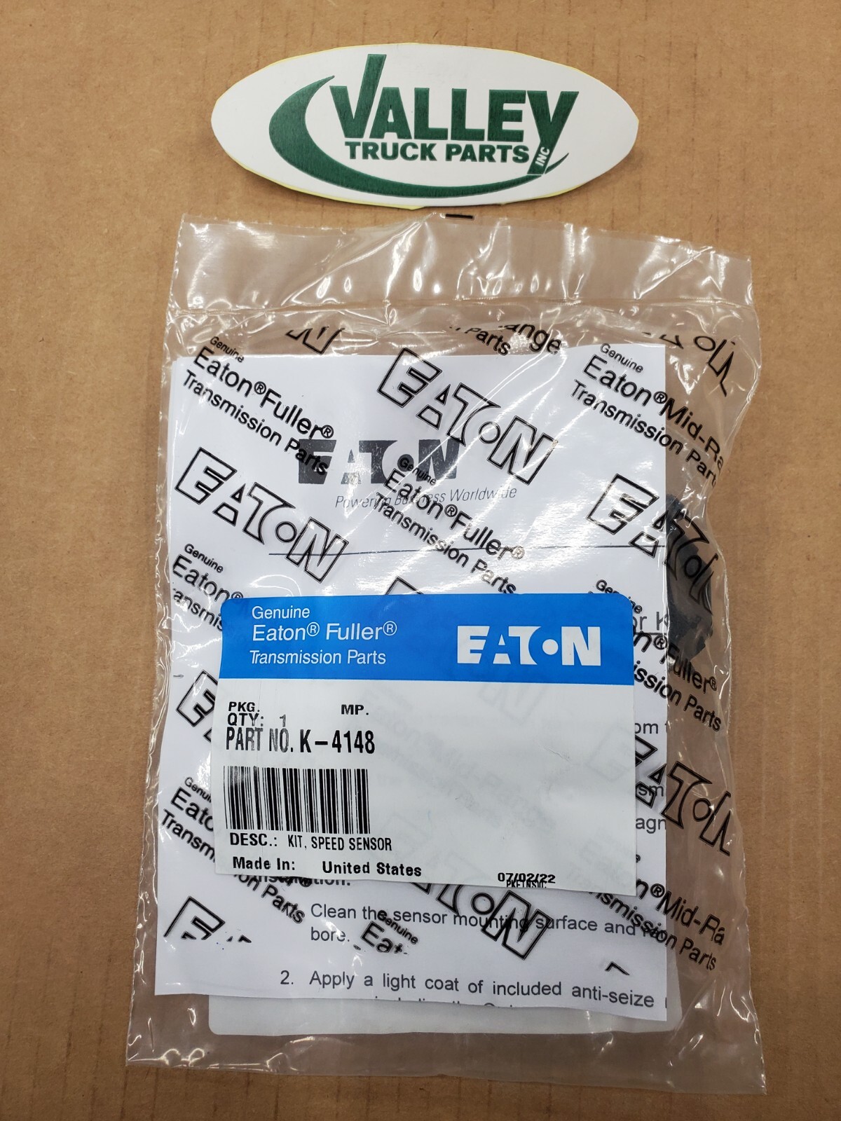EATON FULLER SPEED SENSOR K4148  PUSH IN  2 WIRE K-4148