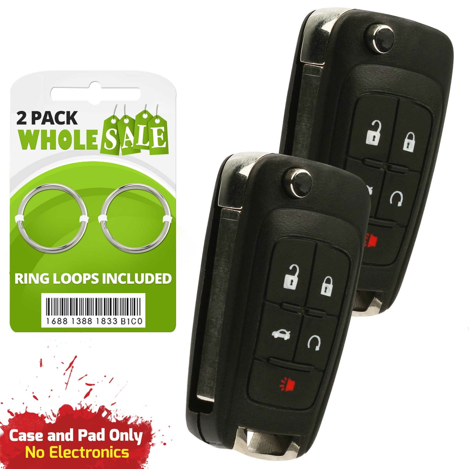 2 Replacement For 2010 2011 2012 2013 Buick Lacrosse Flip Key Fob Case