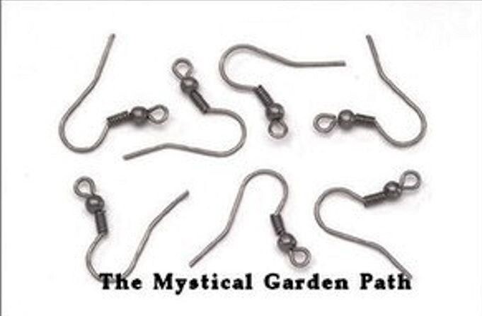 24 Antiqued Silver Plated Fishhook Earwire with Coil & Ball  *
