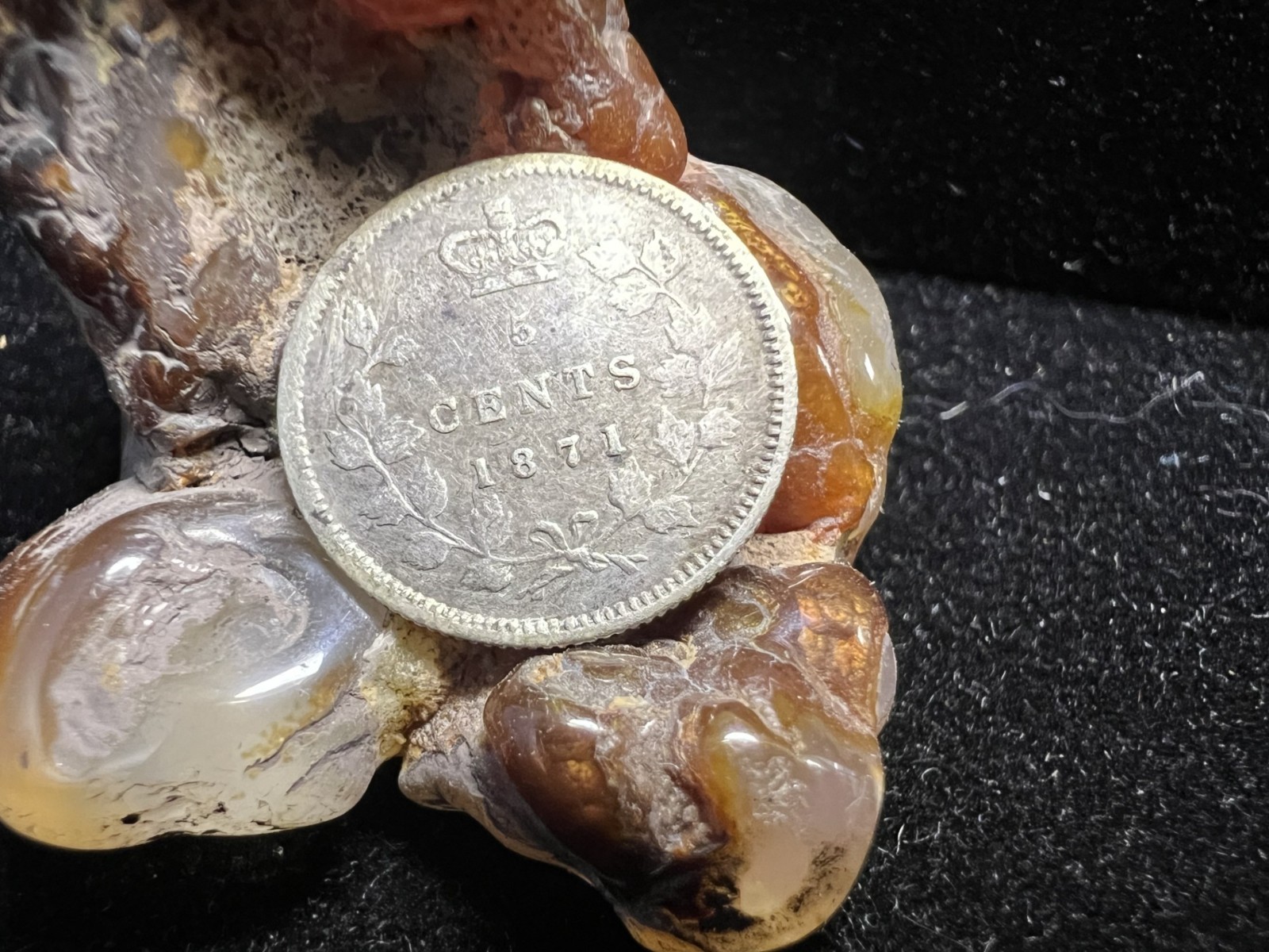 1871 Canada 5 Cents - Silver World Coin - Sterling Silver