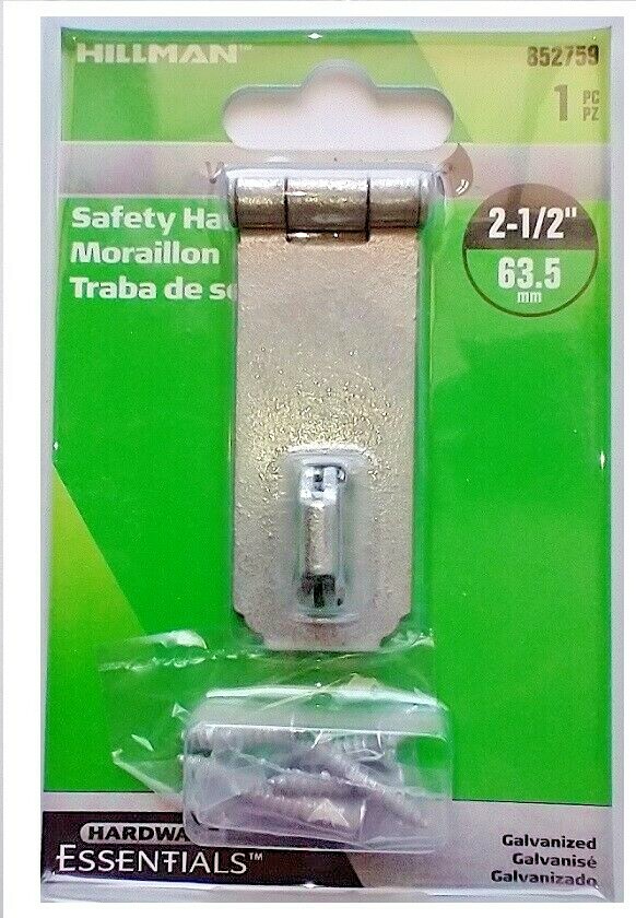 Fixed Staple Safety Hasps  2-1/2" Galvanized HILLMAN 852759