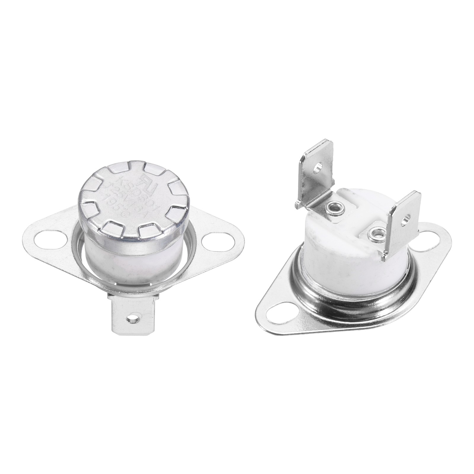 2Pcs KSD301 Thermostat 195°C/383°F 16A Normally Closed N.C Switch, Ceramic