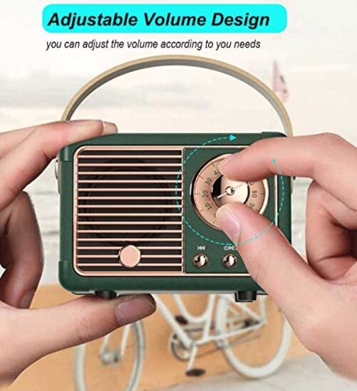 Retro Bluetooth Speaker, Vintage Decor, Mini Wireless Bluetooth Speaker, Green