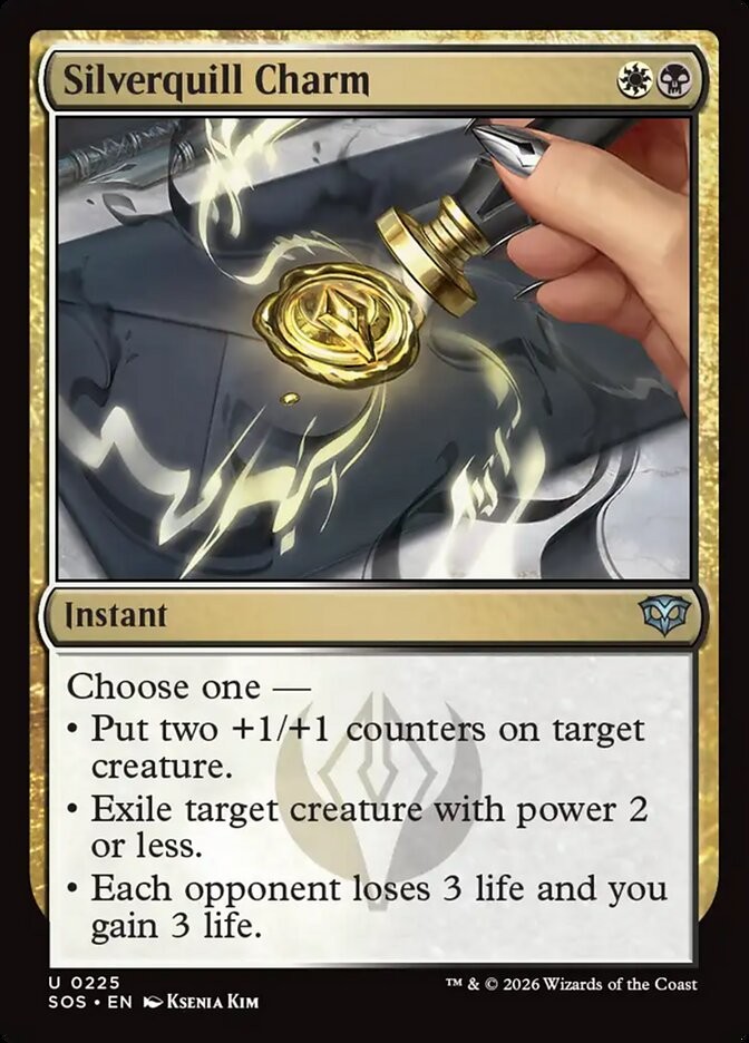 MTG Secrets of Strixhaven U Silverquill Charm #0225 PLAYSET 4X X4