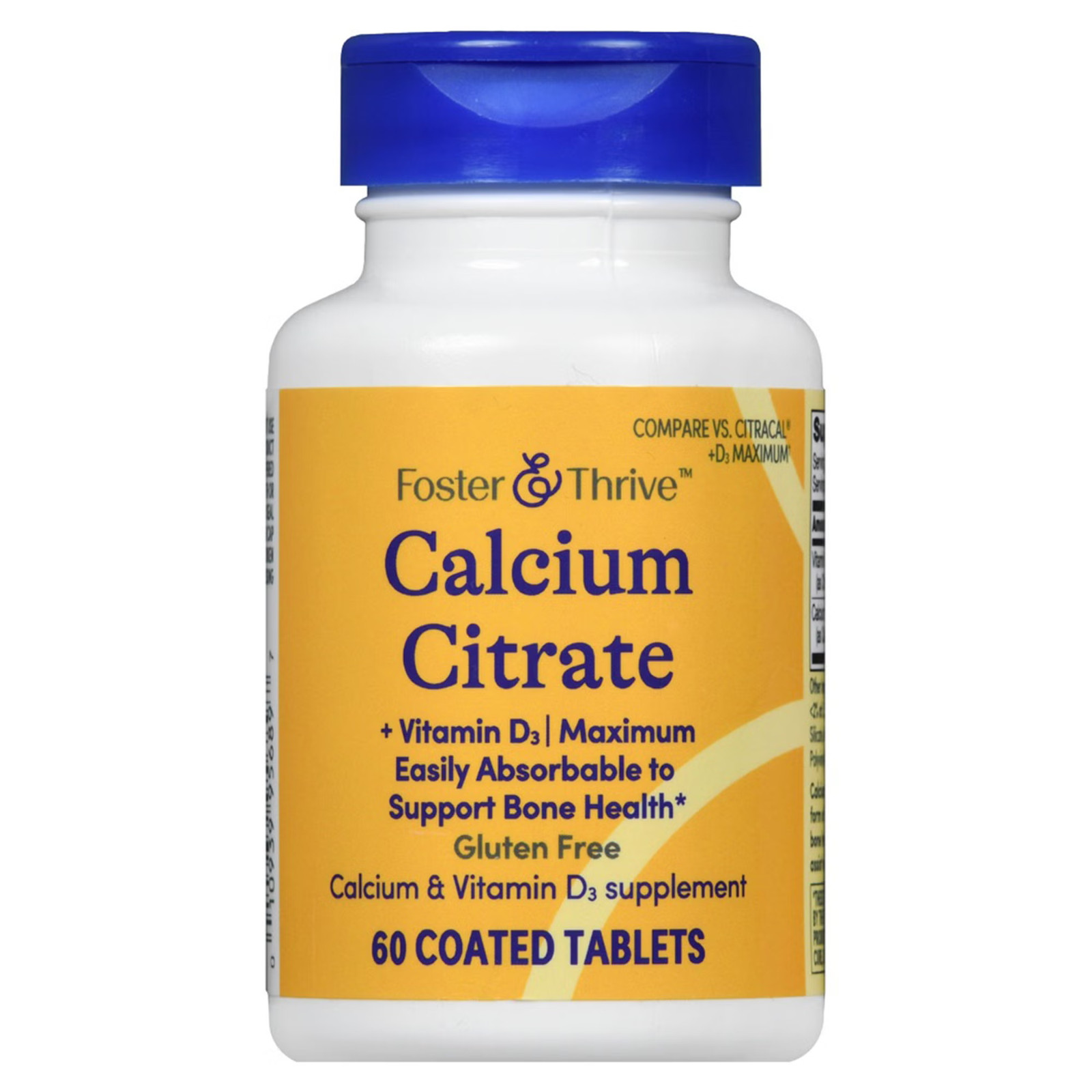 Calcium Citrate / Vitamin D3 500 IU - 630 mg Tablet Dietary Supplement 60 Count