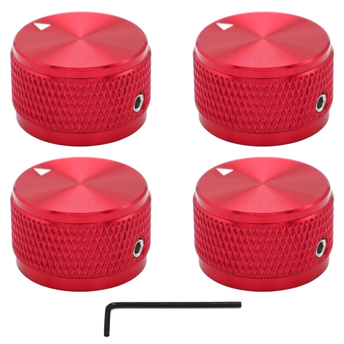 4Pcs Aluminum Guitar Knobs Electronic Control Pot Cap Volume Audio Knobs Red