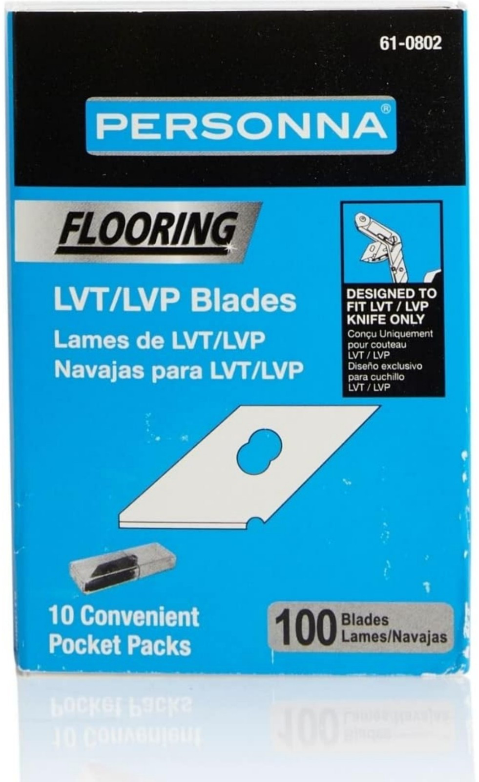 Personna 61-0802 LVT/LVP Flooring Blades (100-Pack) Carbon Steel Cutter Blade