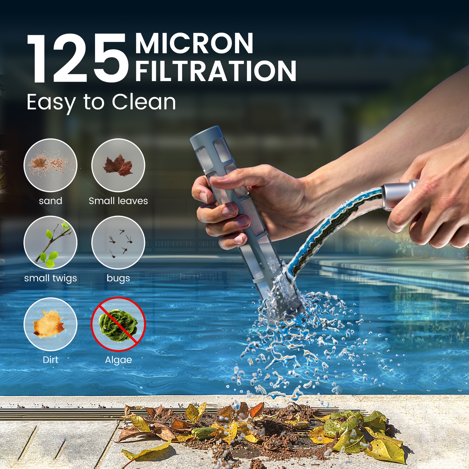 Cordless Rechargeable Pool Vacuum, Handheld Pool Cleaner Ideal for Spas USA