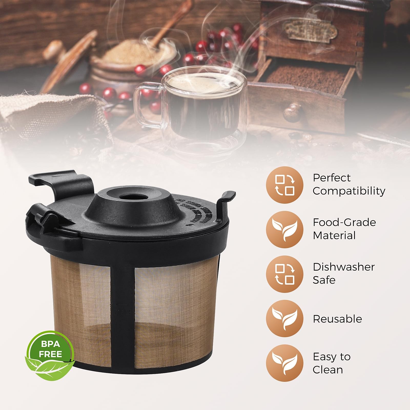 2 Pack Permanent Coffee Filter with Ninja PB051 / PB040 / PB041ST - Reusable ...
