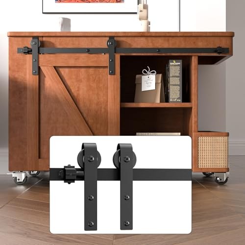 3FT Super Mini Cabinet Small Sliding Barn Door Hardware 3FT Single Door Kit
