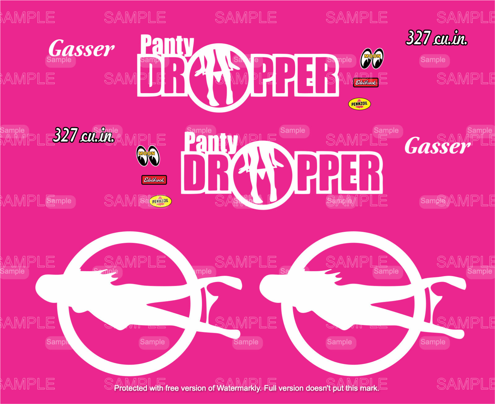 Water Slide Decal for Hot wheels 1/64 for '55 Chevy Gasser P@NTY DROPPER V2_ 309