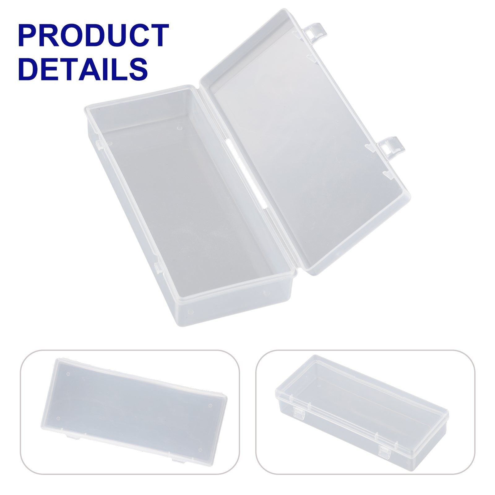 Plastic Case Storage Box Stationery Transparent 15.5*6.3*3cm Clear Craft